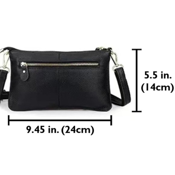 Dark Turquoise Leather Crossbody Wristlet Clutch Shoulder Bag Handbag Pu… - Picture 9 of 12